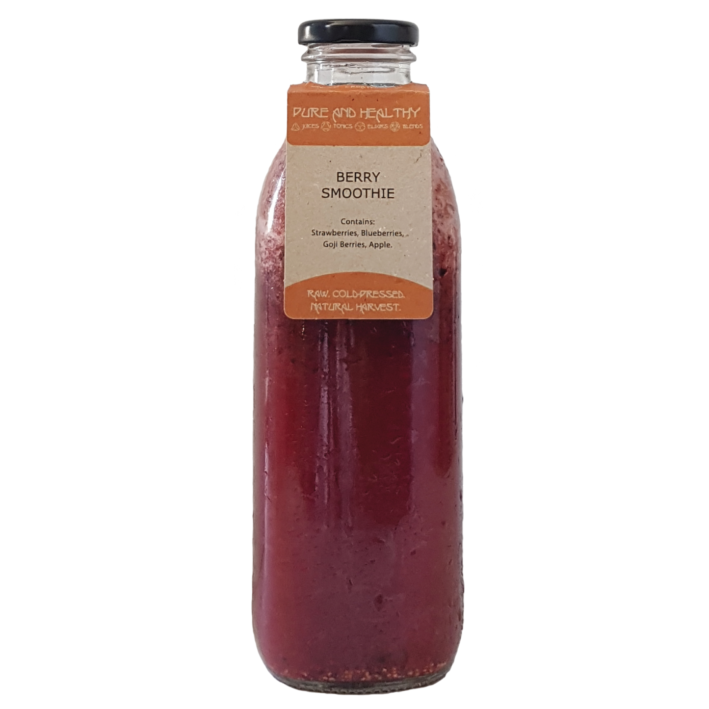 Glass bottle of Berry Smoothie