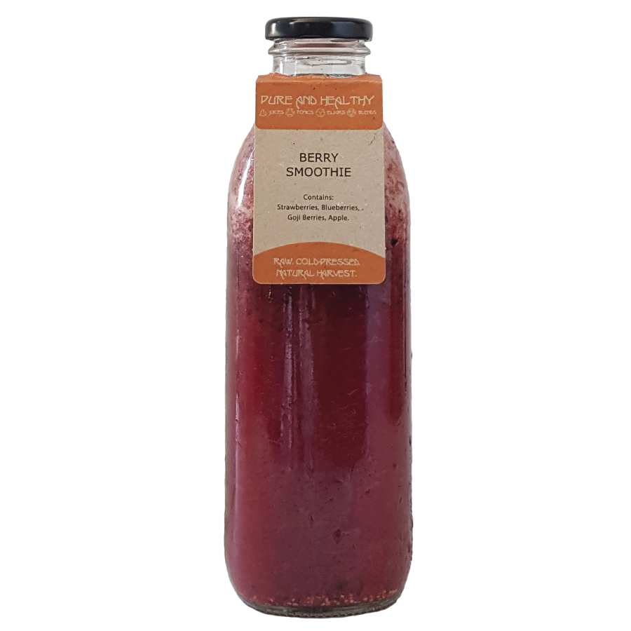 Glass bottle of Berry Smoothie