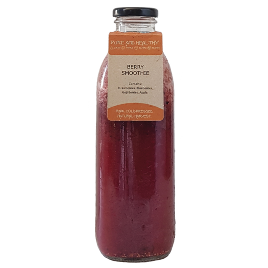 Glass bottle of Berry Smoothie