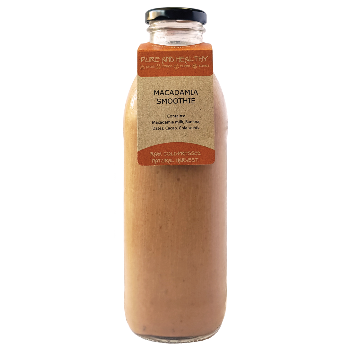 Glass bottle of Macadamia Smoothie