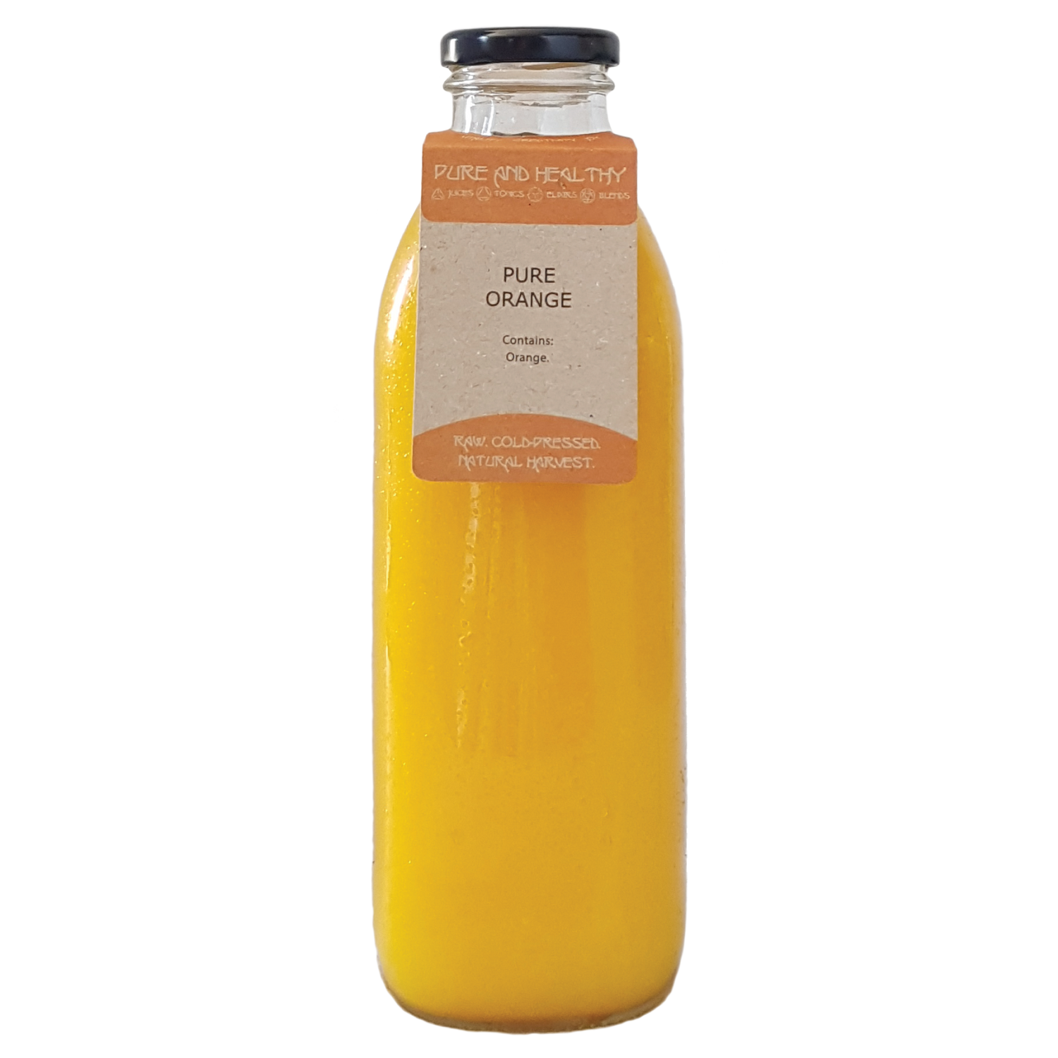 Glass bottle of Pure Orange juice